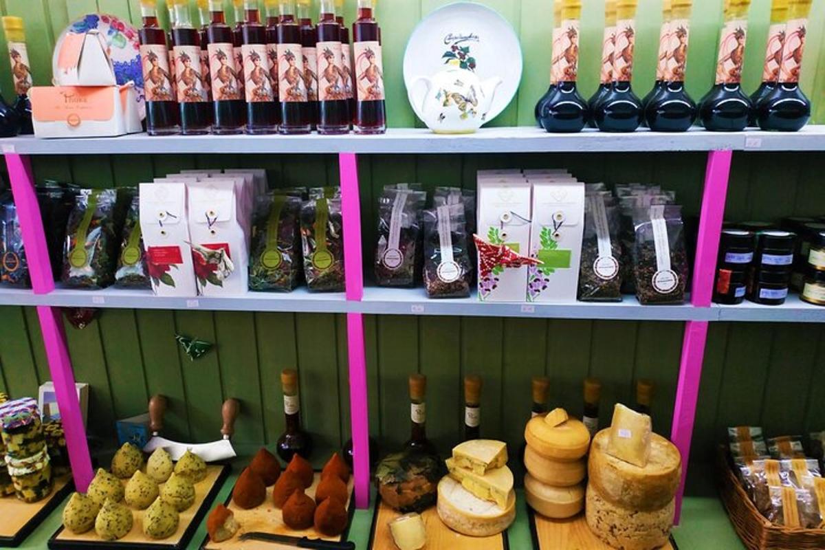 a store shelf filled with lots of bottles of wine