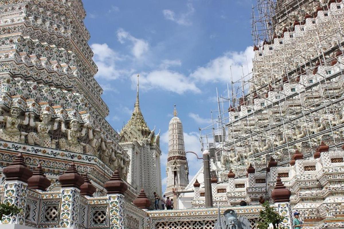 a view of a building with scaffolding