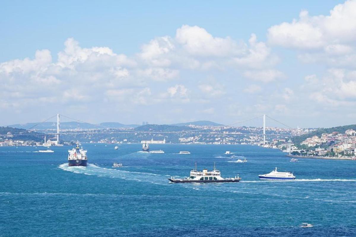 isang grupo ng mga bangka sa isang malaking anyong tubig