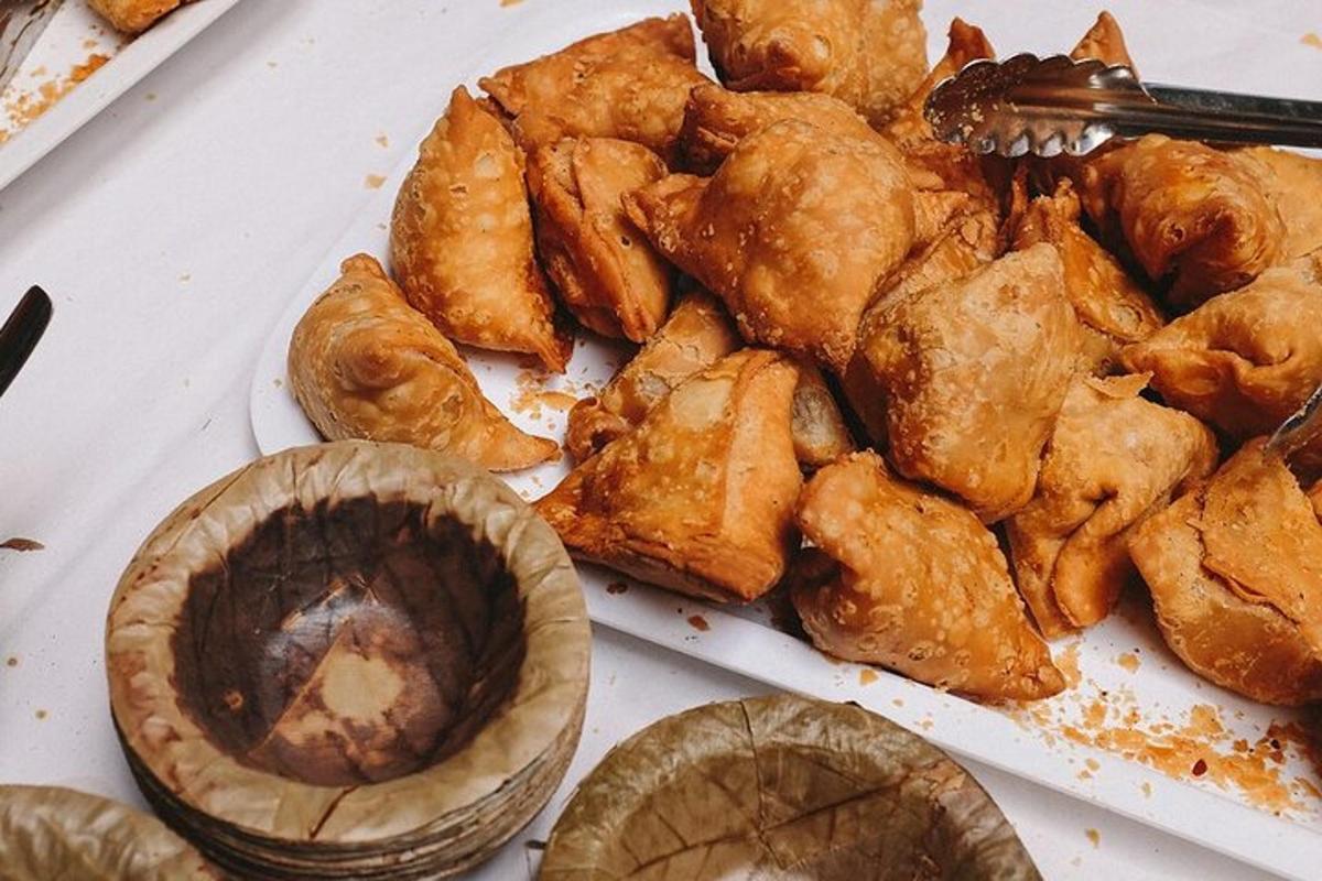 a pile of food on a plate on a table