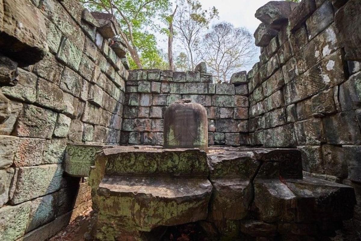 a stone bench in a stone wall