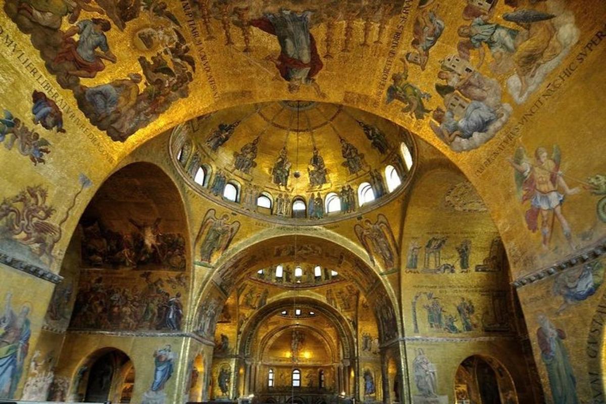 a large room with paintings on the ceilings of a church