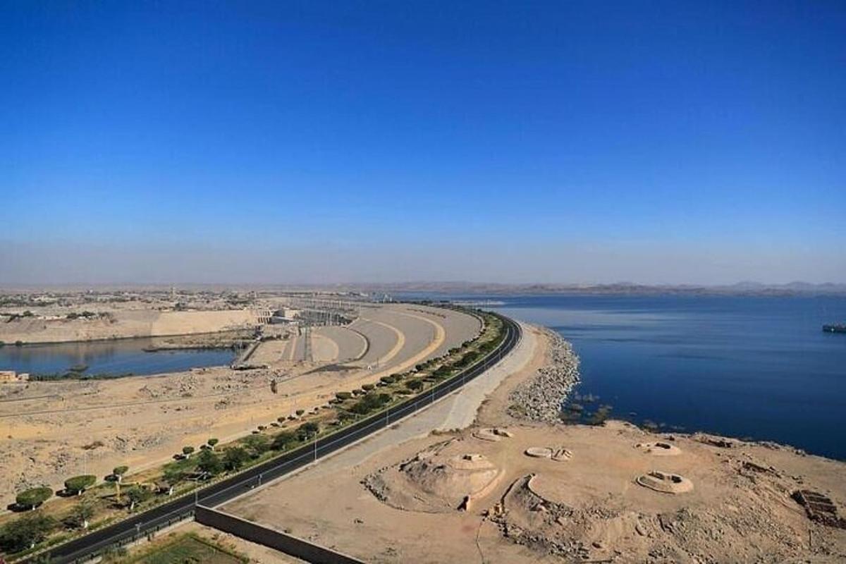 an aerial view of a body of water