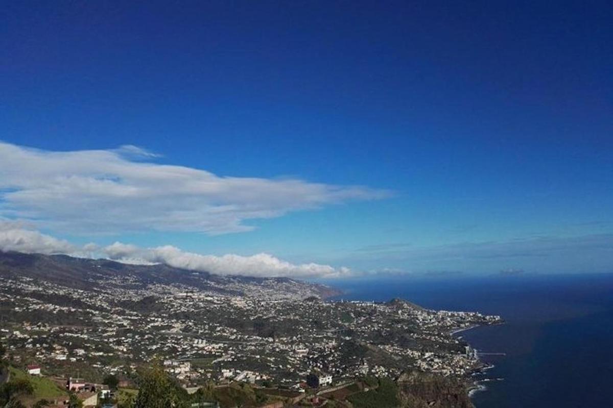 an aerial view of a city and the ocean