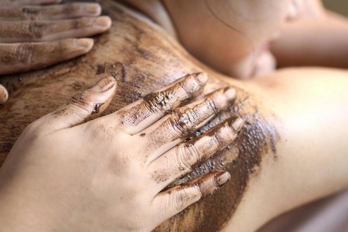 a woman with her hands on her body