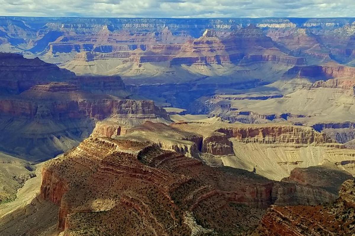 a view of the grand canyon from a helicopter