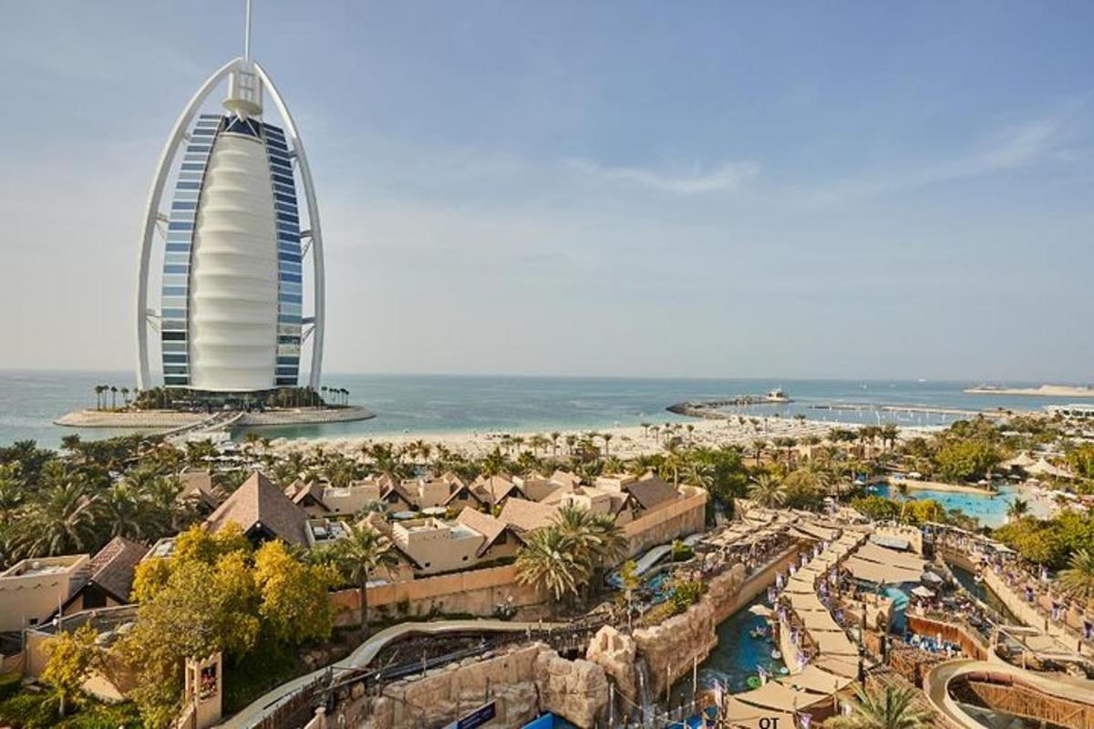 a view of the burj khalifa and the resort