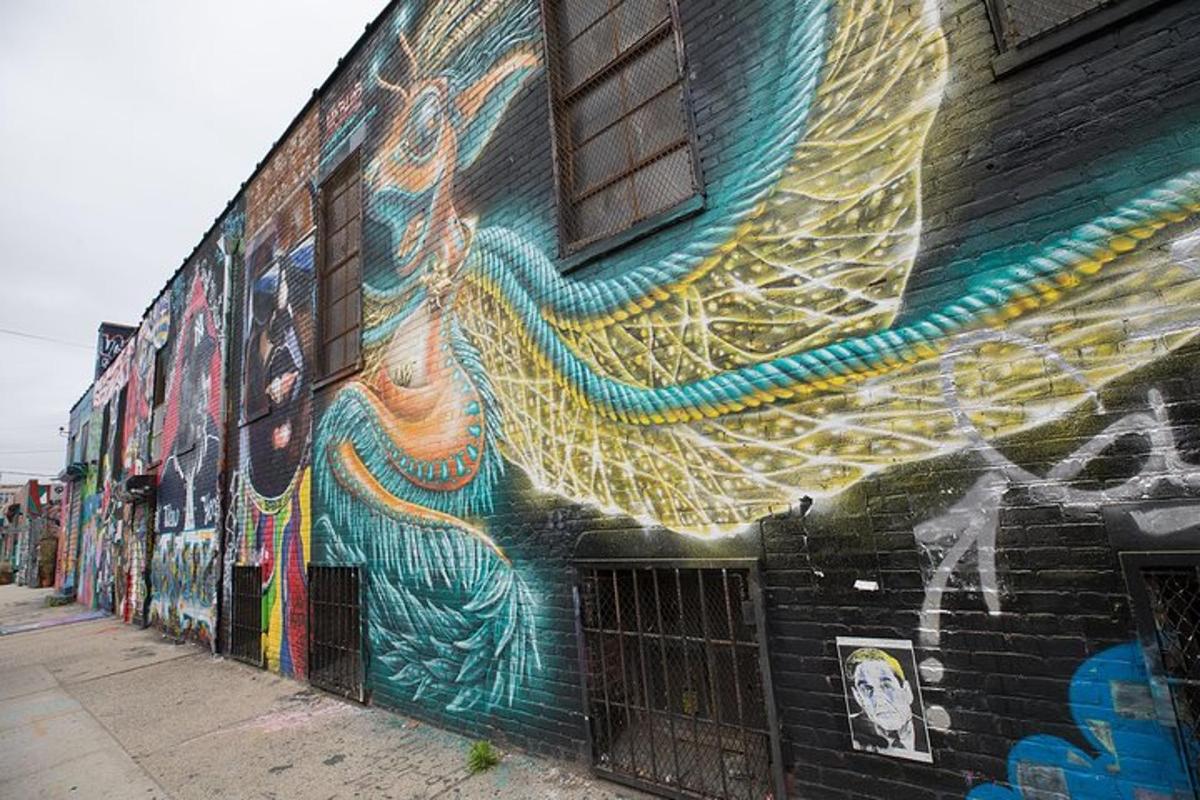 a building with a mural on the side of it