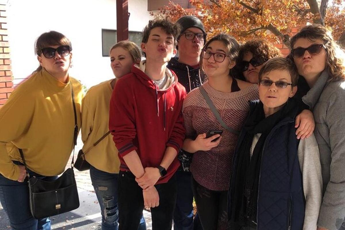 a group of people posing for a picture
