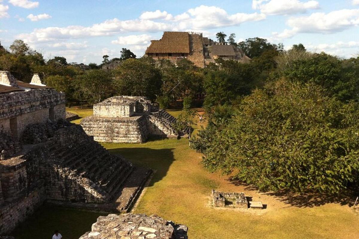 an aerial view of the ruins of the mayan city