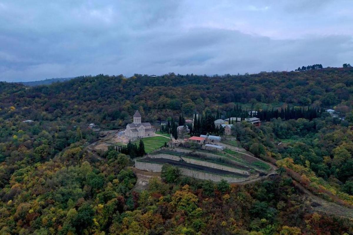 zračni pogled na hišo na hribu