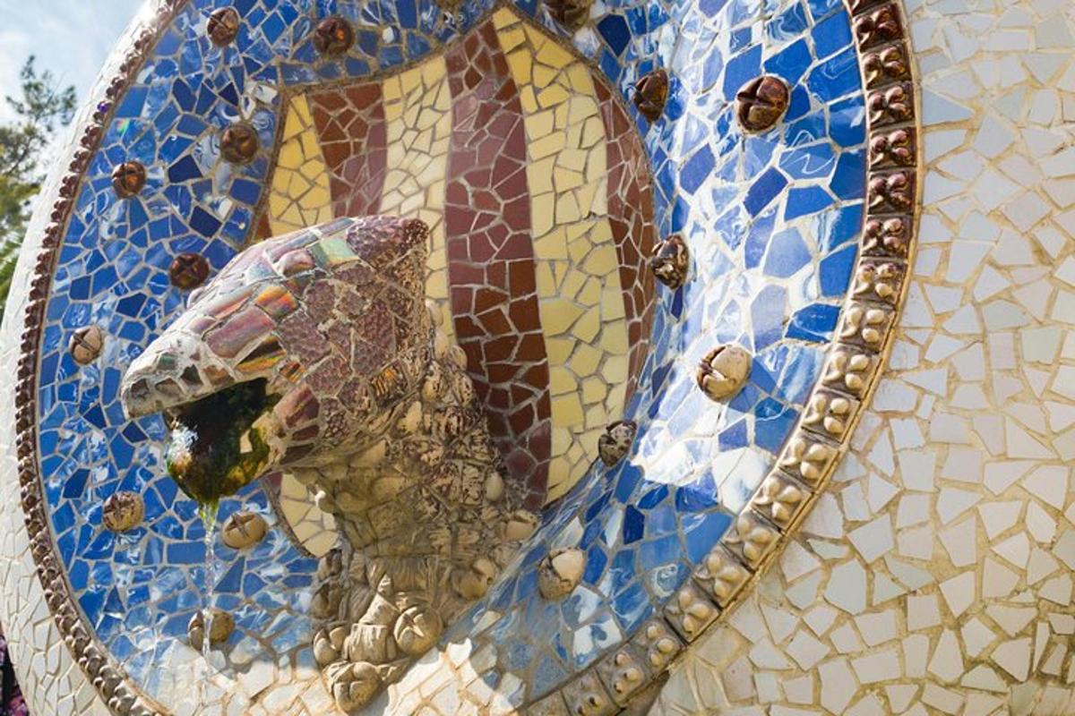 a mosaic of a giraffe wearing a neck tie