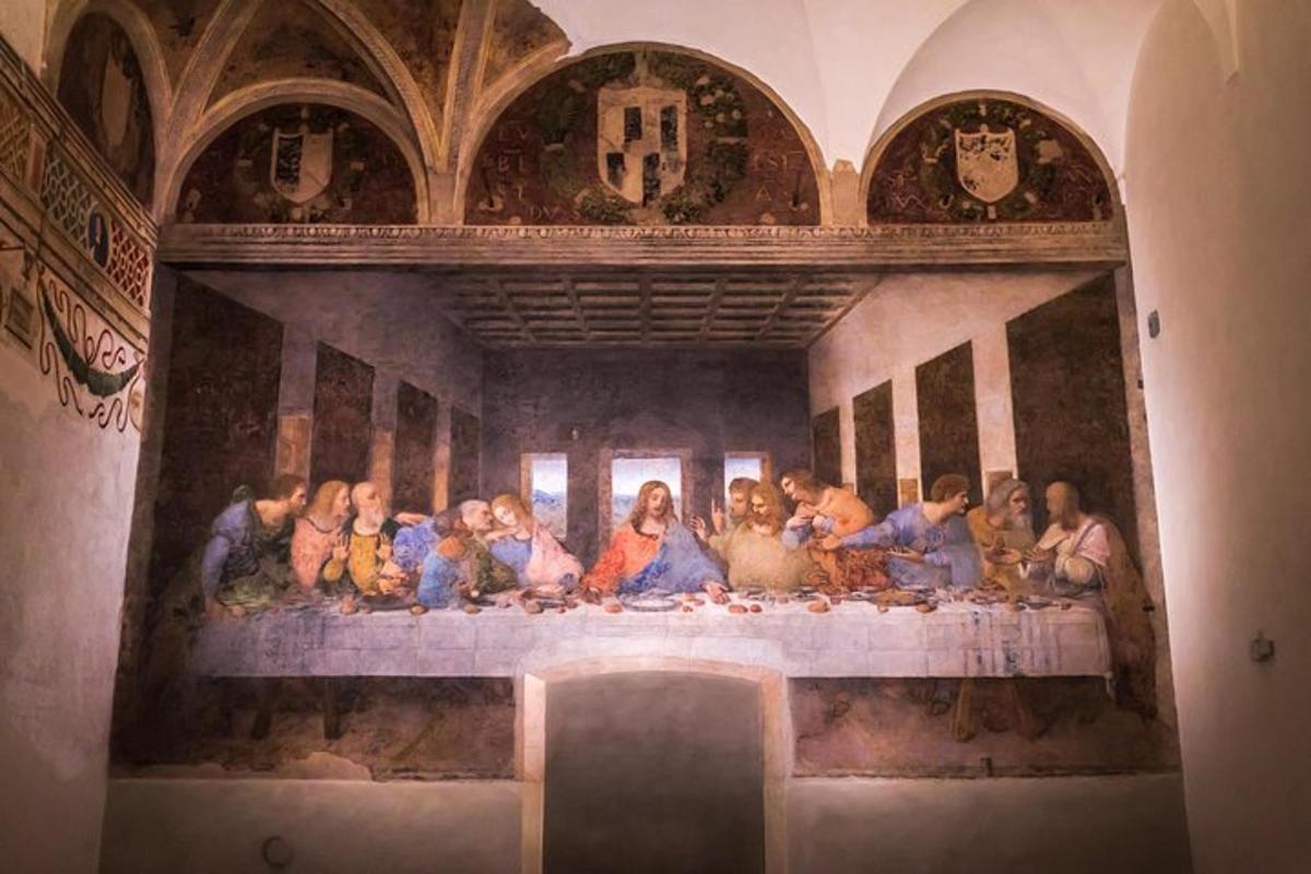 un dipinto dell'ultima cena in una chiesa
