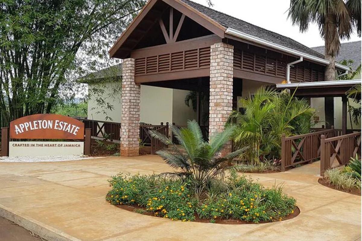 a resort with a sign in front of a building