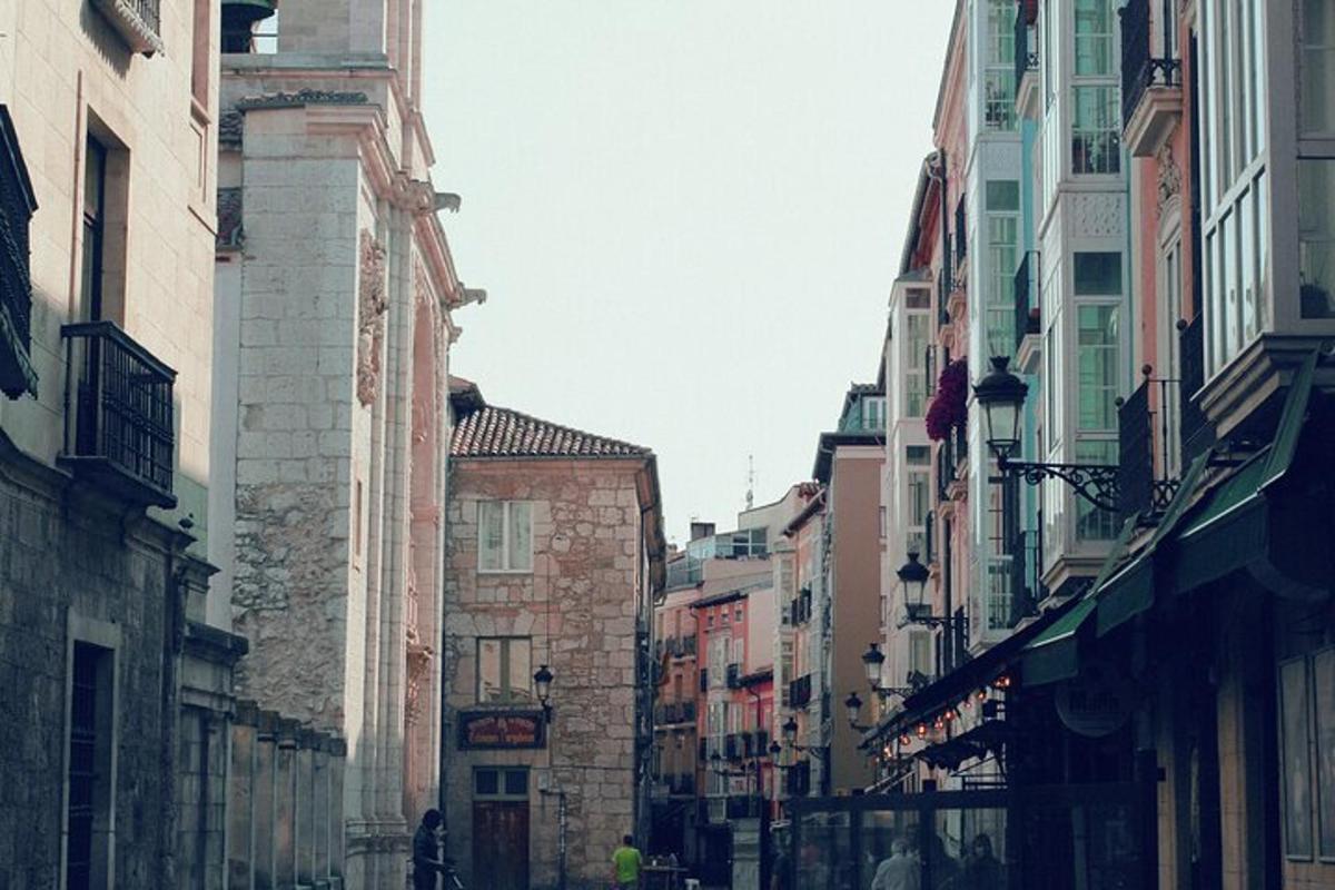 a city street filled with tall buildings