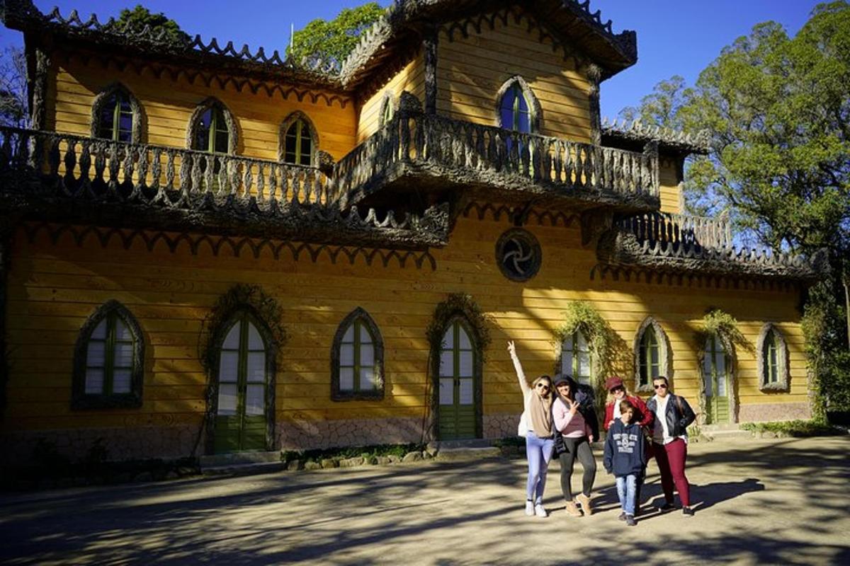 a group of people standing in front of a building