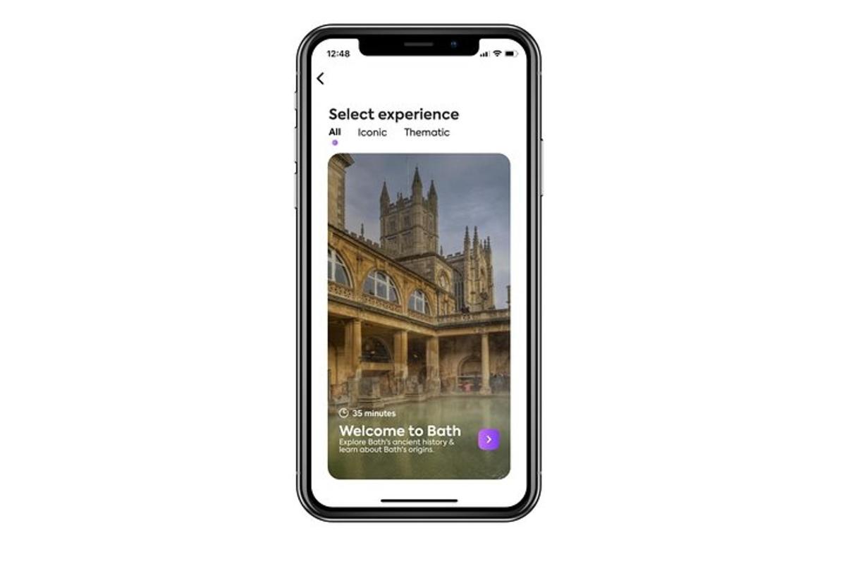iphone dengan tangkapan skrin bangunan