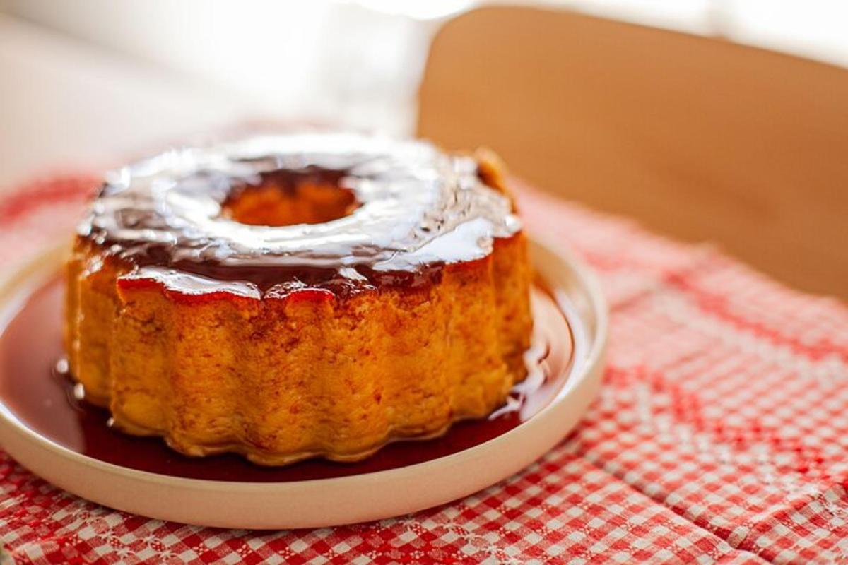 a pastry sitting on a plate on a table
