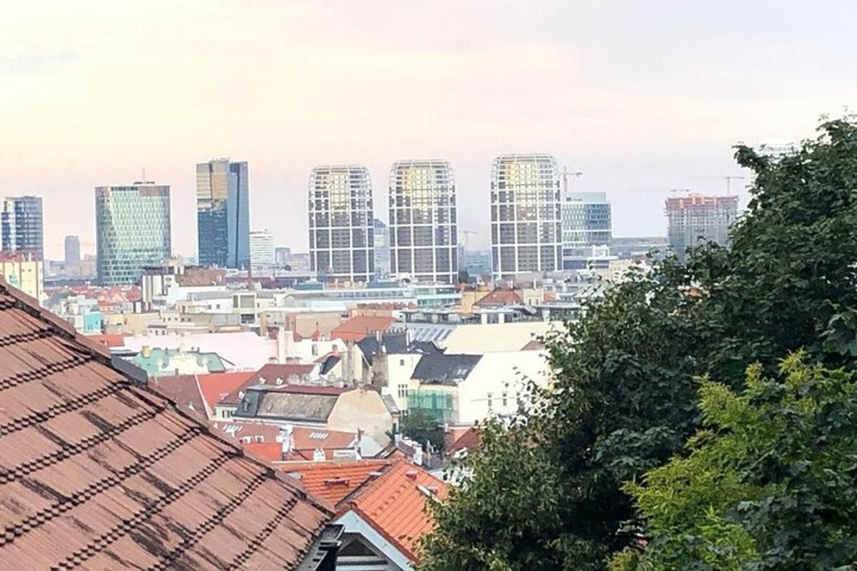 vaade linnale, kus on kõrged hooned