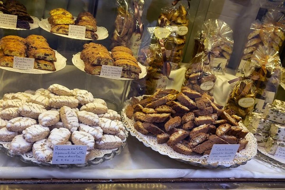 razstava različnih vrst peciva v pekarni
