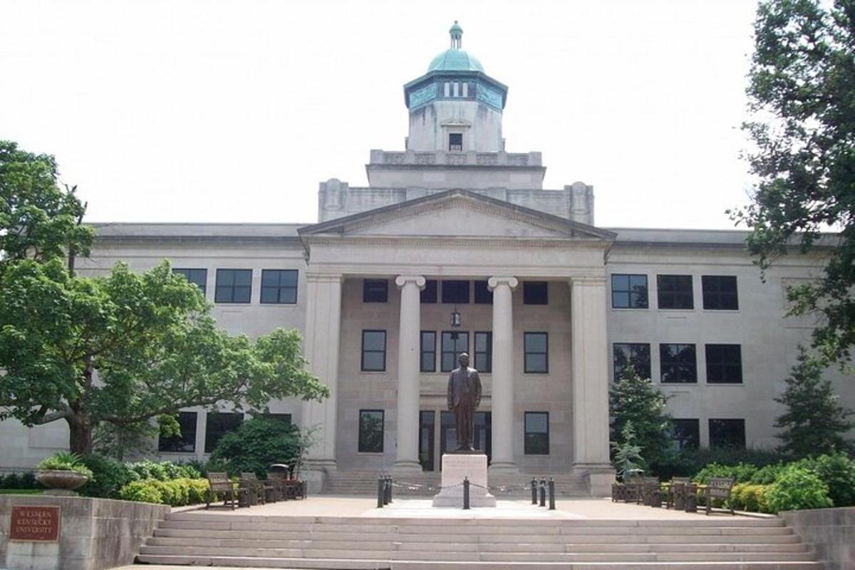 a building with a statue in front of it