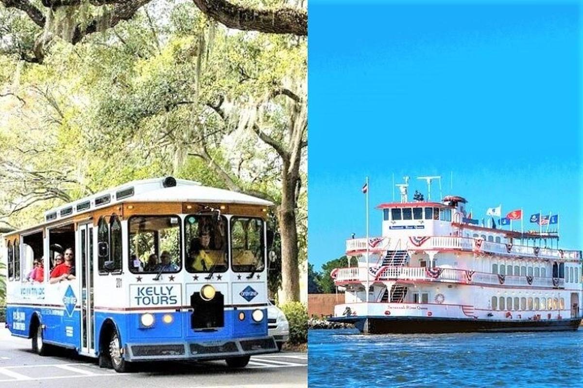 un autobus che passa accanto a una barca in acqua