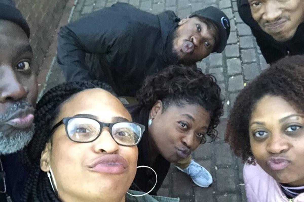 a group of people posing for a picture