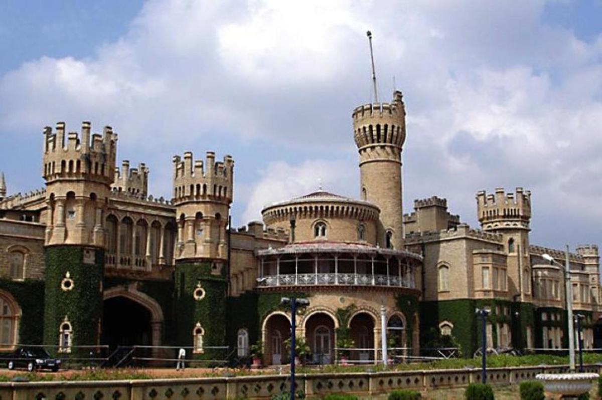 a large castle with turrets on top of it