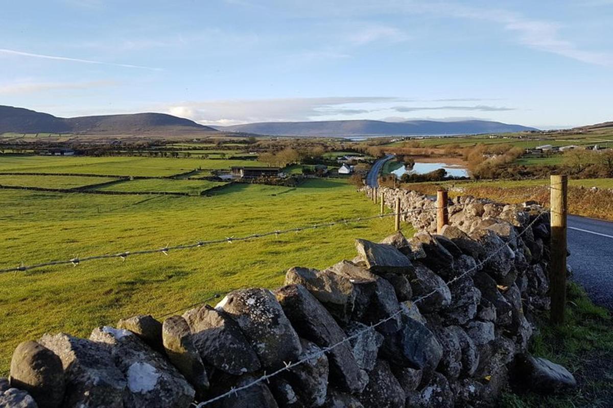 uma cerca ao lado de um campo com uma estrada
