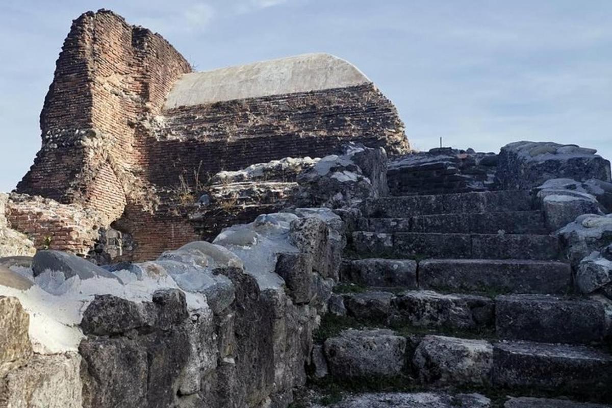 a set of stairs on top of a brick building