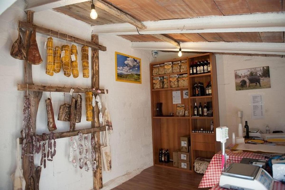 a room with shoes hanging on the wall