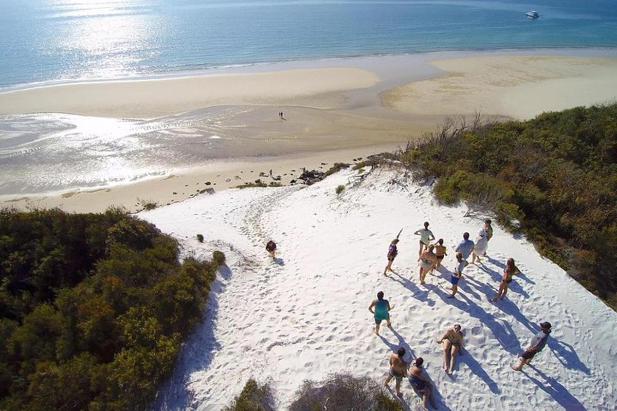 a group of people standing on top of a beach