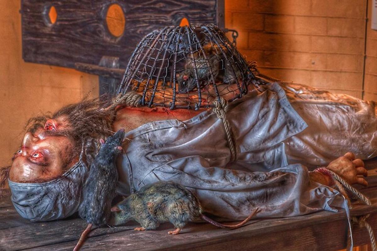 a painting of a man with a bird cage