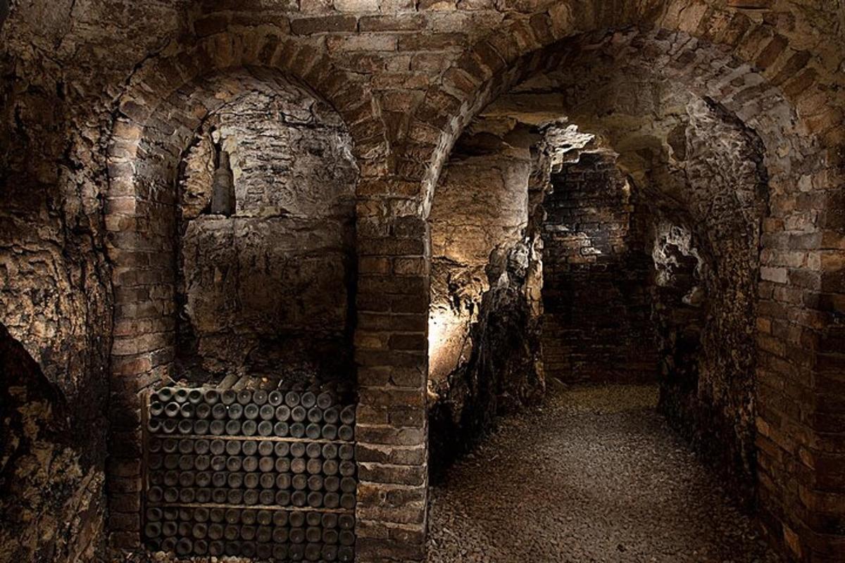 an old brick tunnel with arches in a building