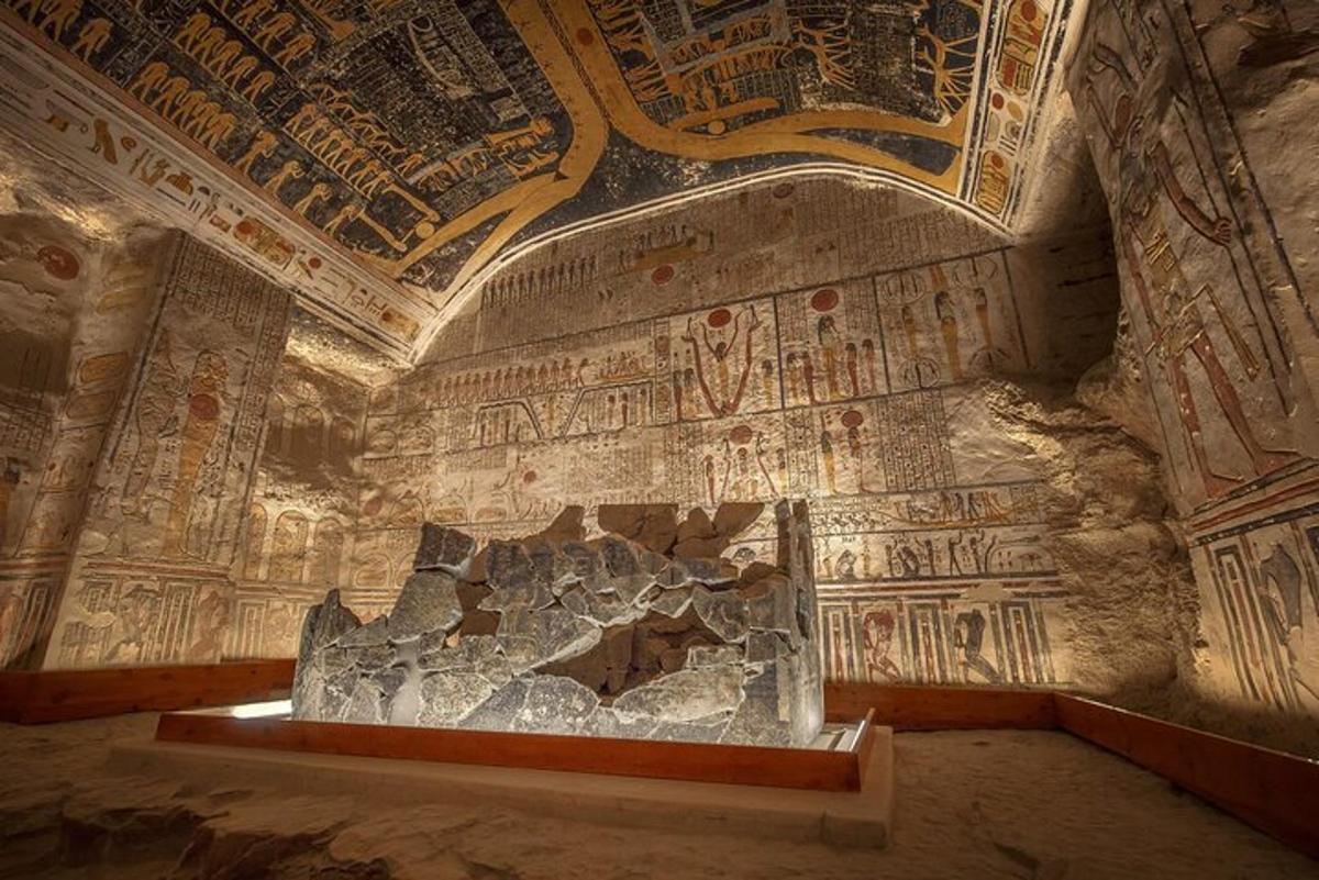 a room with hieroglyphics on the walls of a building