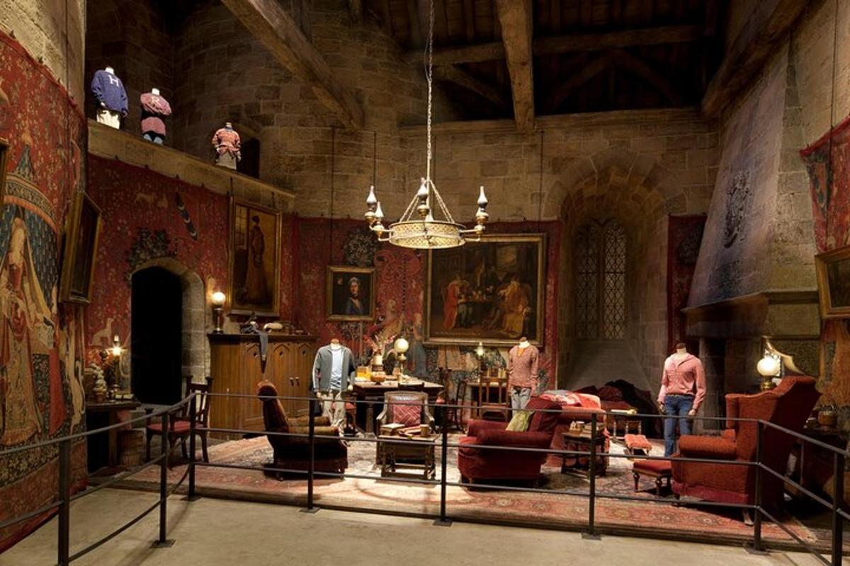 a group of people in a large room with furniture