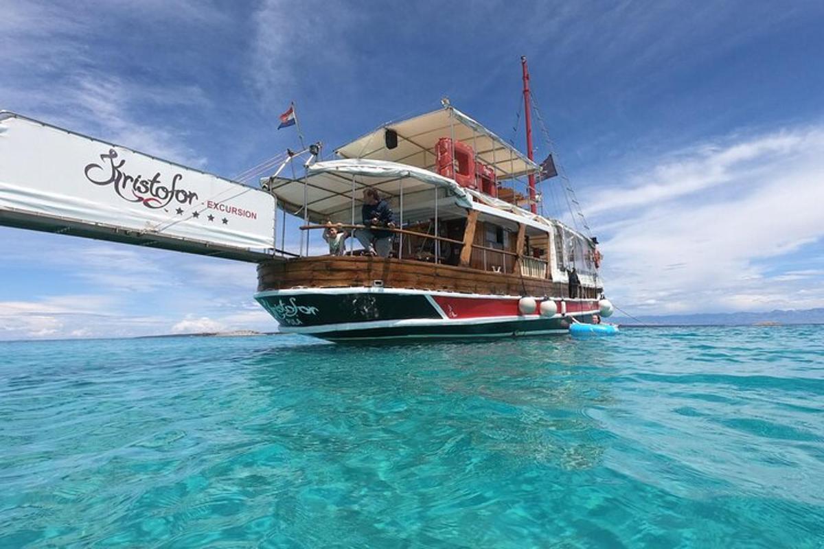 a cruise boat in the water in the ocean