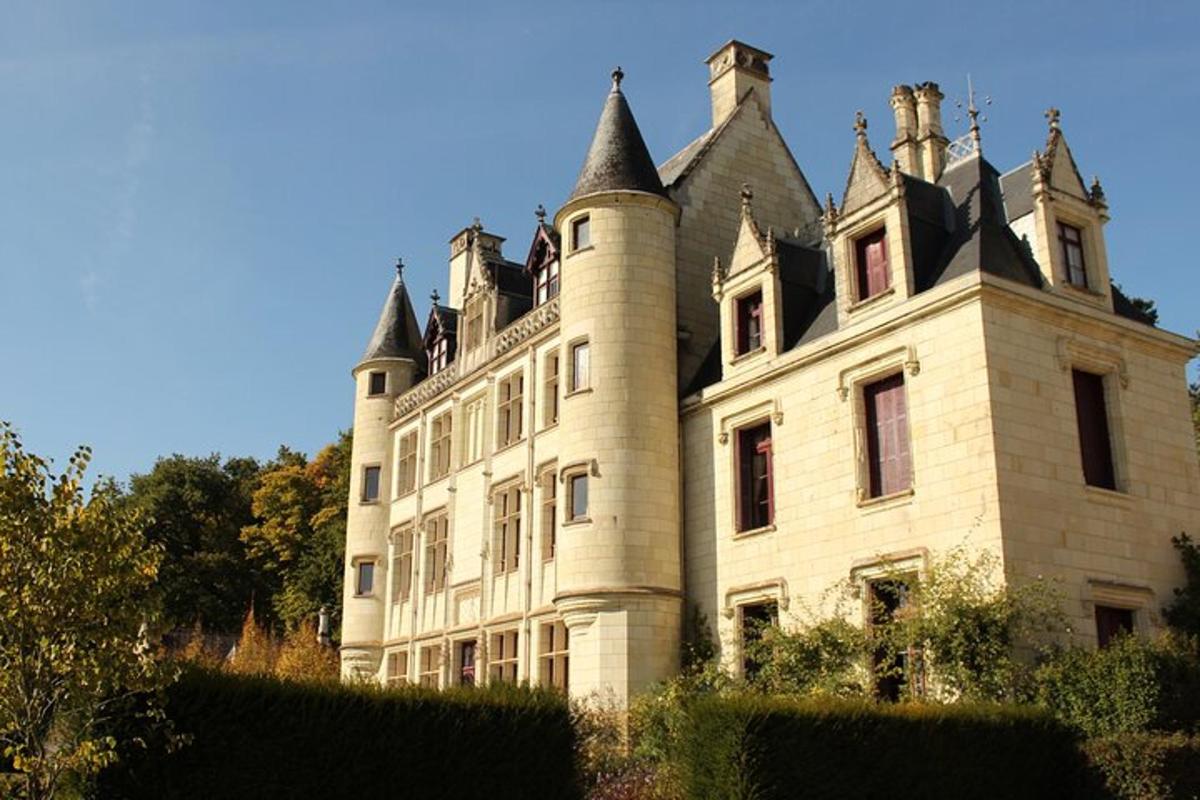 a large white castle with turrets