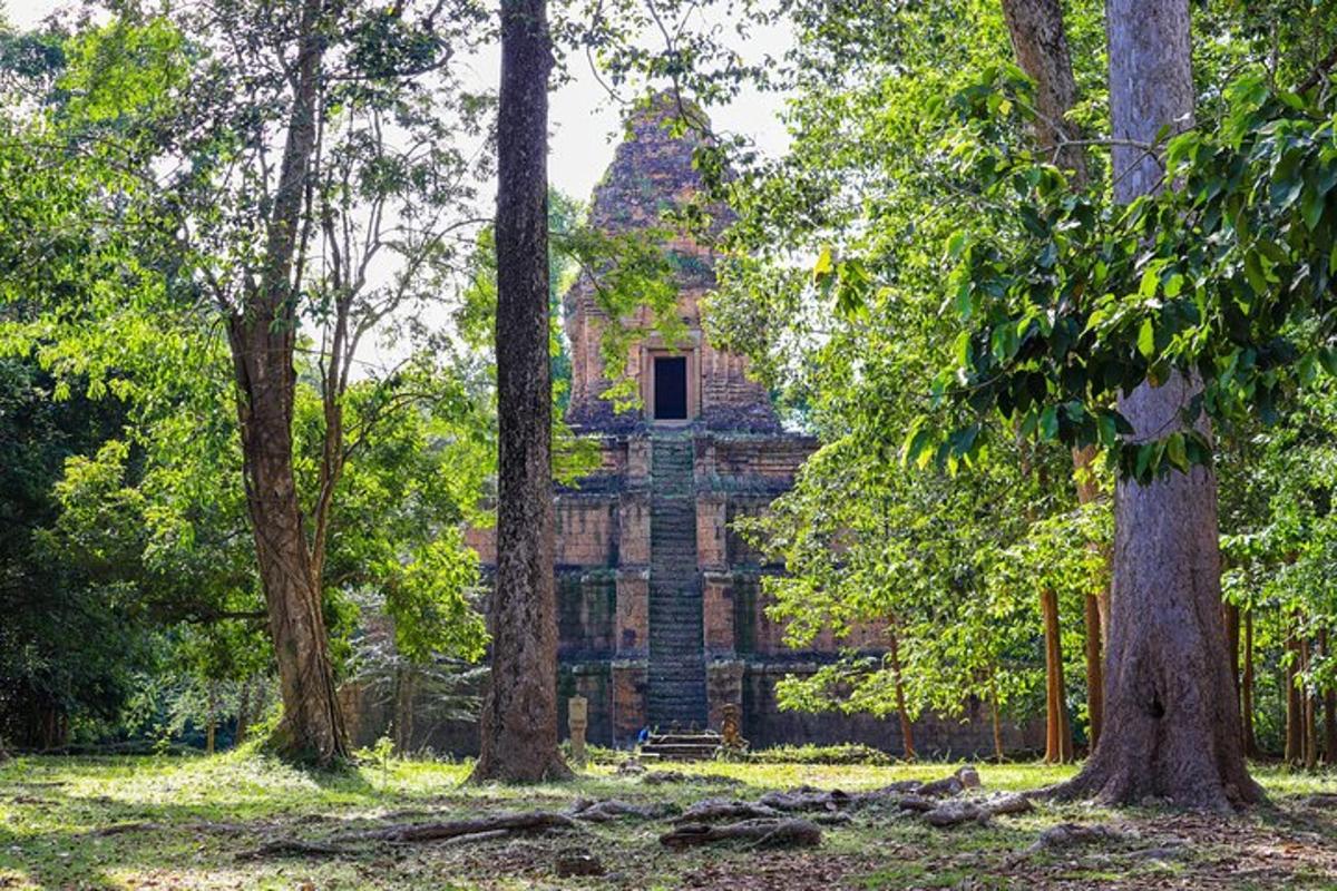 um antigo edifício de pedra no meio das árvores