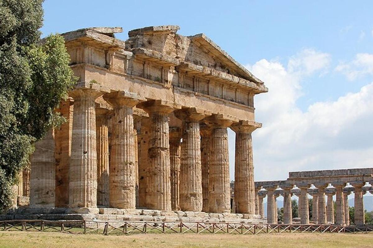 a building with columns in front