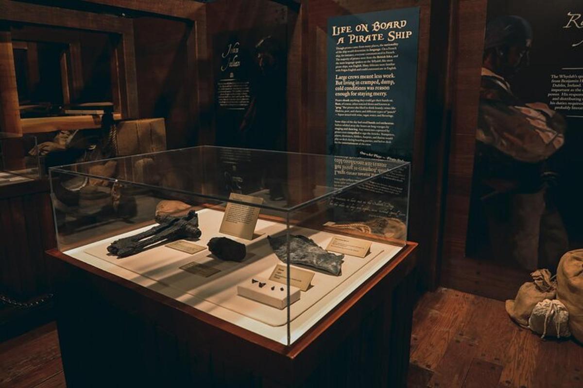 a display in a glass case in a museum