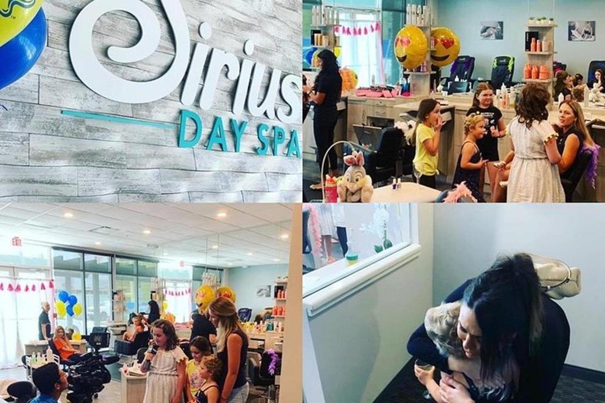 un collage de fotos d'una botiga del dia de les noies