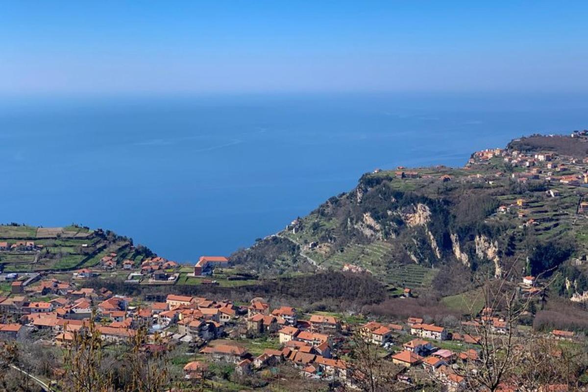 una vista di una città su una montagna