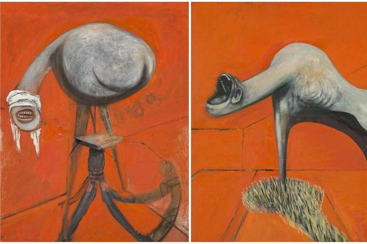 a painting of aitating ostrich with its leg up
