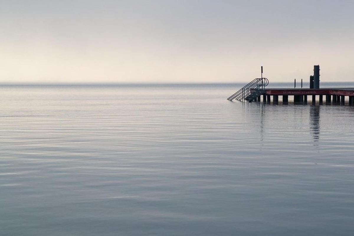 a dock in the middle of a body of water