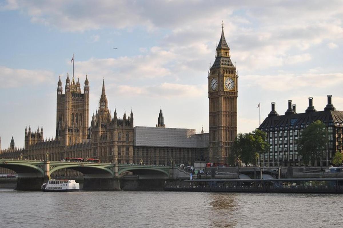 a view of the big ben clock tower and the houses of parliament