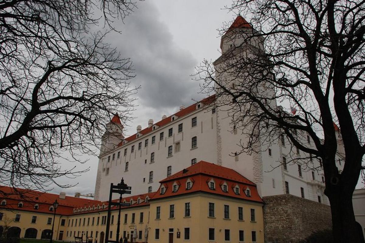 a large white building with a tower on top of it