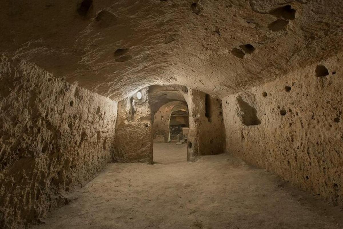 an alley way in an old stone building