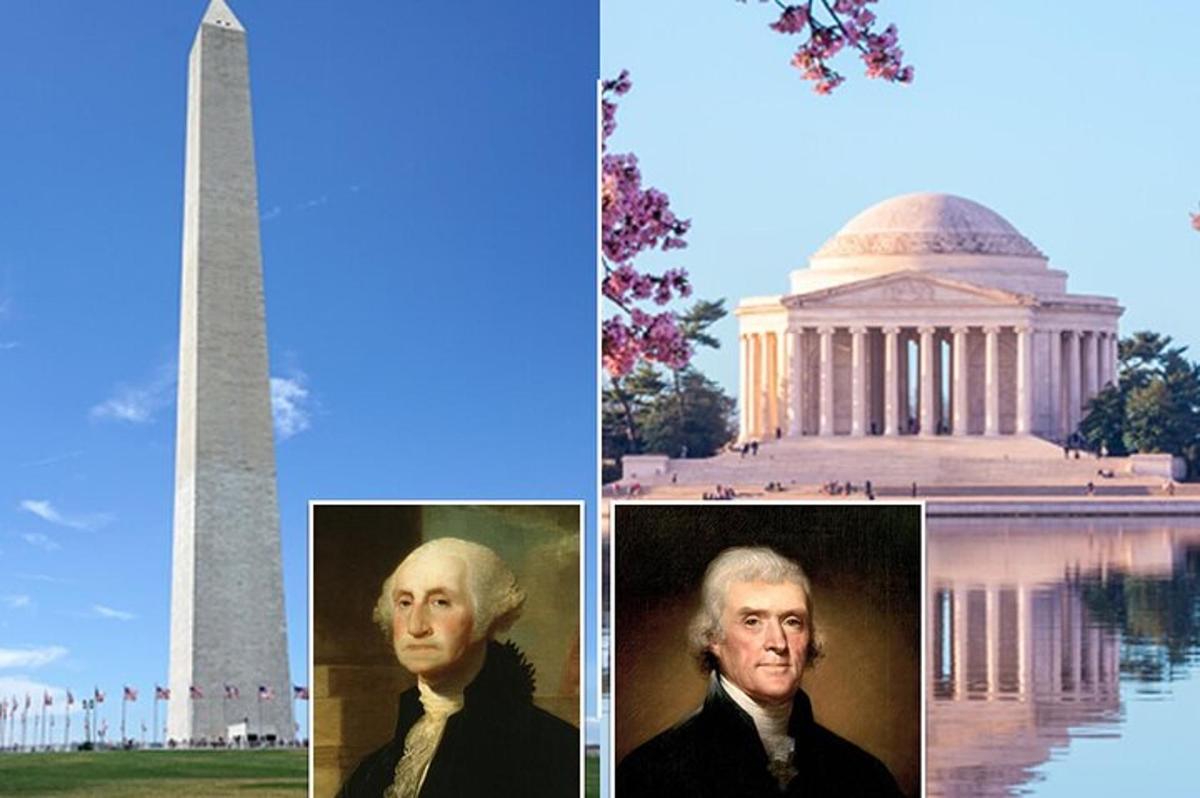 tre fotografie dell'obelisco e del monumento a Washington