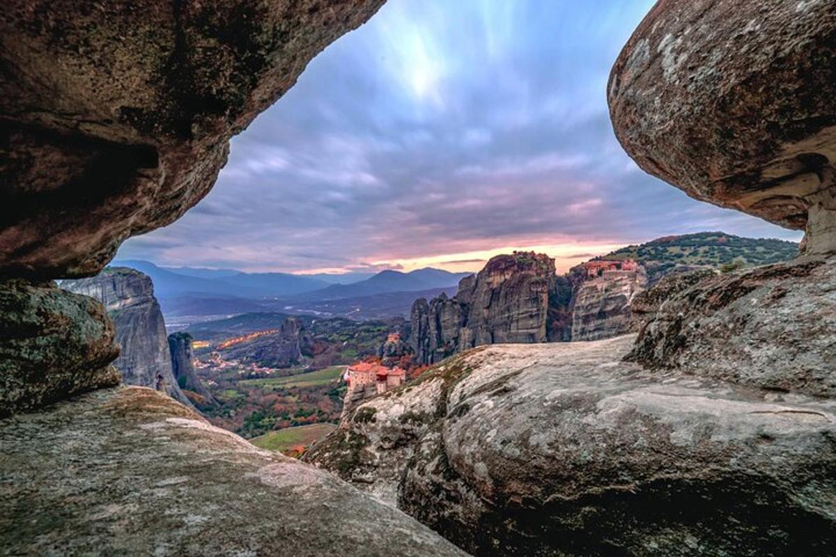 a view of a canyon from a rock formation